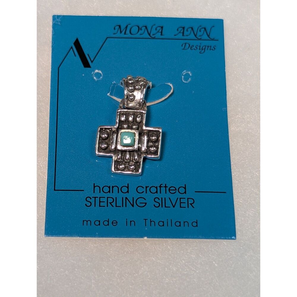 Sterling Silver Turquoise Pendant, Handcrafted in Thailand